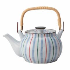 土瓶急須 990ml 6号 三色十草 茶こし付き 急須 陶器製 （ 食洗機対応 土瓶型 上手型急須 大容量 お茶 ポット 茶こし 土瓶型急須 陶器 ス