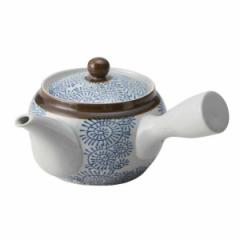 急須 490ml 古染タコ唐草 茶こし付き ティーポット 陶器製 （ 食洗機対応 横手型急須 片手 お茶 ポット 茶こし 横手型 陶器 ストレーナー