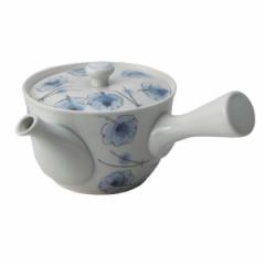 急須 305ml 広口 松葉 茶こし付き ティーポット 陶器製 （ 横手型急須 片手 お茶 ポット 茶こし 横手型 陶器 ストレーナー 茶漉し付き お
