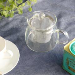 ティーポット 450ml 茶こし付き 耐熱ガラス お茶ポット （ 電子レンジ対応 紅茶ポット ストレーナー 茶こし ティーサーバー 紅茶 ガラス