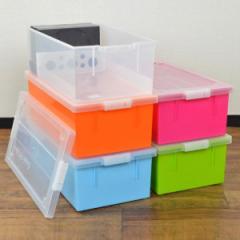 DVD・コミック・ビデオケース バックル式 収納ケース 幅23.3×奥行44.5×高さ14.8cm （ 収納ボックス メディア収納 ボックス ケース フタ