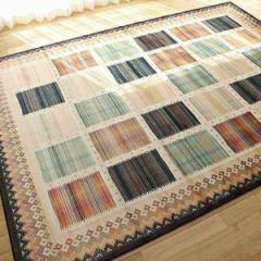 ラグ ノマド ブロック 195×250cm （ ラグマット 絨毯 じゅうたん マット カーペット ホットカーペット対応 オールシーズン センターラグ