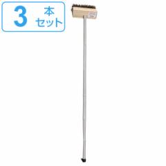 デッキブラシ 毛シダ 長さ112cm 幅18cm 3本セット （ シダデッキブラシ 床ブラシ ベランダ シダ 天然素材 床磨き ベランダ掃除 玄関 玄関