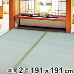 い草 上敷き 鈴草 2畳 本間 約191×191cm 撥水加工 （ い草上敷き 和室 2帖 イグサ マット い草ラグ 敷物 畳マット 天然素材 防ダニ 防カ
