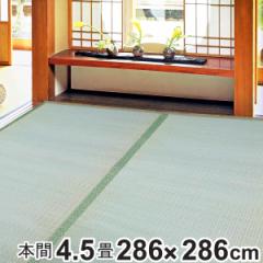 い草 上敷き 鈴草 4.5畳 本間 約286×286cm 撥水加工 （ い草上敷き 和室 4.5帖 イグサ マット い草ラグ 敷物 畳マット 天然素材 防ダニ 