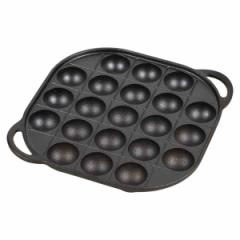 たこ焼きプレート 21穴 スプラウト 鉄鋳物製 （ 直火 ガス火専用 鉄板 鋳物 たこ焼き器 タコ焼き フライパン 取っ手付き 鉄製 キャンプ B
