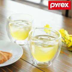 �_�u���E�H�[�� �O���X 2���� 250ml Pyrex �p�C���b�N�X �ϔM�K���X �i �R�b�v �^���u���[ �_�u���E�H�[���O���X �ϔM �J�b�v ���ۂ� 