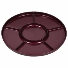仕切りプレート すしパーティー 漆器風仕切りプレート 赤溜 （ オードブル皿 仕切り皿 食器 お皿 手巻き寿司 パーティー 仕切り パティ―