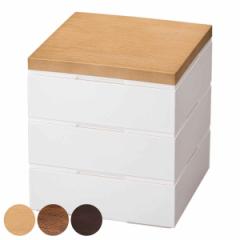 弁当箱 3段 15cm 2400ml Native Heart home 木目 （ 重箱 お重 2～3人用 三段 三段重 ホワイト 日本製 お重箱 御重 3段重 行楽弁当箱 お
