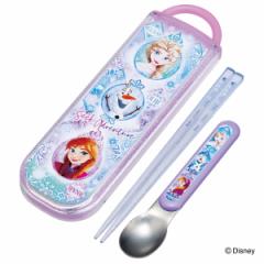 コンビセット 抗菌箸スプーンコンビセット アナと雪の女王25 （ 食洗機対応 抗菌 カトラリーセット 箸 スプーン お箸 箸箱 カトラリー 日