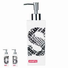 ディスペンサー DISPORT 500ml 角型 シャンプー （ 詰め替えボトル 詰め替え 液体 バス用品 プリント 日本製 バスグッズ 詰め替え用 ボト
