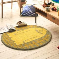 ラグ スミノエ 円形 ネクストホーム インテリアマット サルモン 90x90cm （ ラグマット センターラグ 絨毯 じゅうたん 防ダニ 床暖房対応