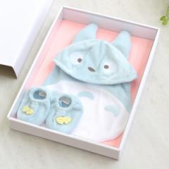 ギフトセット となりのトトロ 中トトロ ベビー 帽子 ビブ 靴 キャラクター （ 出産祝い プレゼント ギフト セット ベビーギフトセット と