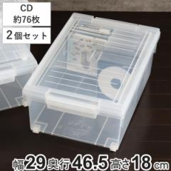 CD収納ケース いれと庫 CD用 ワイド 2個セット （ 収納ケース 収納ボックス メディア収納 ボックス ケース フタ付き 日本製 クリア 簡易