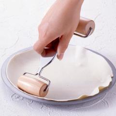 W式めん棒 木製ローラー式 のばし棒 のし棒 （ 麺棒 生地 伸ばし棒 製菓グッズ 製パン用品 手作り メン棒 お菓子作り パイ生地 調理道具 