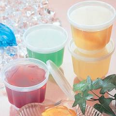 ゼリー型 ゼリーモールド 4個 蓋付き 透明 プラスチック製 （ 冷し型 ゼリー 型 製菓道具 ふた付き ババロア 手作り お菓子 お菓子作り 