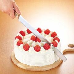 ケーキナイフ ケーキスライサー パレットナイフ ステンレス 木柄 （ 食洗機対応 波型刃 日本製 製菓 ケーキ ホールケーキ カット 切る お