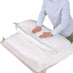 布団圧縮袋 掃除機不要 M 縦110×横90cm 収納袋 圧縮袋 防ダニ （ 布団収納 ふとん 収納 手押し 掃除機対応 掛け布団 シングル 肌掛け布