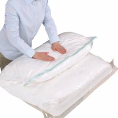 衣類圧縮袋 掃除機不要 縦80×横60cm 収納袋 圧縮袋 防ダニ （ 衣類収納 収納 衣類 手押し 掃除機対応 洋服 衣類圧縮 出張 旅行 クローゼ
