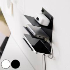 tower 山崎実業 ウォールモバイル充電＆収納ラック タワー 3段 石こうボード壁対応 （ タワーシリーズ モバイルラック 収納 モバイル充電