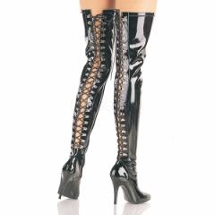 Pleaser SEDUCE-3063 5inch Open Back D-Ring Stretch Thigh BT