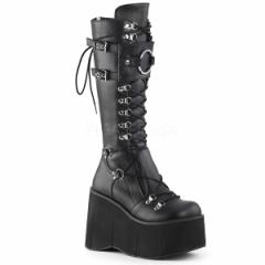 Demonia KERA-200 $$4 1/2inchPlatform Lace-Up Knee High Boots w/ Shield, Back Zip