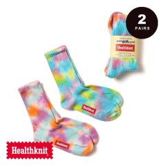 Healthknit�i�w���X�j�b�g�jTIE-DYE 2P SOCKS�i�^�C�_�C �c�[�y�A �\�b�N�X�j���F���H �^�C�_�C�� �^�C�_�C���� ��g�Z�b�g