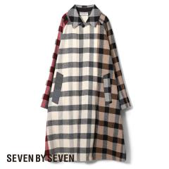 SEVEN BY SEVEN�i�Z�u���o�C�Z�u���jREWORK BAL COLLAR COAT�i�����[�N�o���J���[�R�[�g�j�]Strike off fabrics�] �X�e���J���[�R�[�g �f
