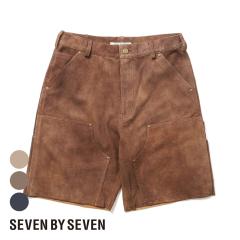 SEVEN BY SEVEN�i�Z�u���o�C�Z�u���jLEATHER DOUBLE KNEE SHORT PANTS- Goat suede Antique finish -�i���U�[�_�u����[�V���[�g�p���c -