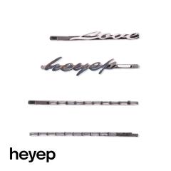 heyep(�w�C�b�v) Logo��Rhinestone Hair Pins 4 Piece Set(���S�����C���X�g�[�� �w�A�s�� �Z�b�g) �w�A�A�N�Z�T���[ 4�s�[�X�Z�b�g �w�A