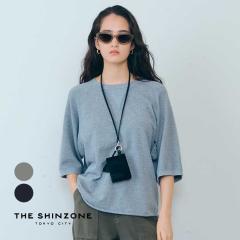 Shinzone(�V���]�[��)/INLAYED HALF SLEEVE TEE(�n�[�t �X���[�u �e�B�[)/�X�E�F�b�g �g�b�v�X �v���I�[�o�[ ���� T�V���c �X�r���R�b�g