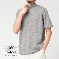 ANATOMICA�i�A�i�g�~�J�jMOCK NECK TEE S/S MICRO STRIPE�i���b�N�l�b�N�e�B�[ �V���[�g�X���[�u �}�C�N���X�g���C�v�j���� �O���O���� 