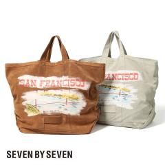 SEVEN BY SEVEN�i�Z�u���o�C�Z�u���jHAND PAINTED LEATHER TOTE BAG- Cow split leather -�i�n���h�y�C���g ���U�[�g�[�g�o�b�O�j �o�b�O