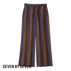 SEVEN BY SEVEN�i�Z�u���o�C�Z�u���jWIDE EASY TROUSERS�]Wool Rayon Gradetion stripe�]�i���C�h�C�[�W�[�g���E�U�[�Y�j25FW ���_�[�� 