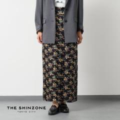 Shinzone(�V���]�[��)/FLOWER BOUQUET PRINTTED SATIN SKIRT(�t�����[ �u�[�P �v�����e�b�h �T�e�� �X�J�[�g)/�ԕ��X�J�[�g �����O �t��
