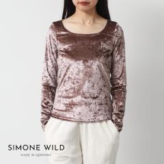 SIMONE WILD(�V���[�l���C���h)/Crushed Velvet Basic LS Shirt(�N���b�V�� �x���x�b�g �x�[�V�b�N �����O�X���[�u �V���c)/���f�B�[�X 