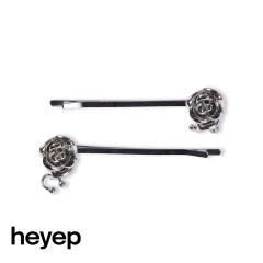 heyep(�w�C�b�v)/Rose Charm Hair Pins - 2 Piece Set(���[�Y�`���[���w�A�s��)/�w�A�A�����W �V���v�� ���[�h �w�A�A�N�Z �w�A�A�N�Z�T