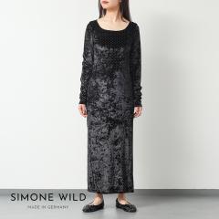SIMONE WILD(�V���[�l ���C���h)/STUD VEVLET LONG SLEEVE DRESS(�X�^�b�Y �x���x�b�g �����O �X���[�u �h���X)/���f�B�[�X �x���x�b�g�h