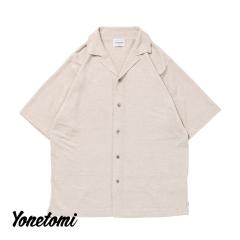 Yonetomi�i���l�g�~�jAMA LINEN KNIT SHIRT�i�A�} ���l���j�b�g�V���c�j26SS �V���c �T�}�[�j�b�g �j�b�g�V���c ���l�� ��  �J�݃V���c 