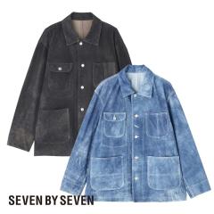 SEVEN BY SEVEN�i�Z�u���o�C�Z�u���jLEATHER COVERALL JACKET �] Goat suede Antique finish �]�i���U�[�J�o�[�I�[���W���P�b�g�j26SS ��