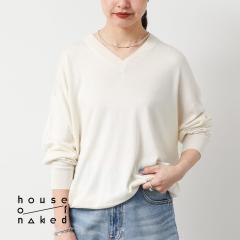 house of naked�i�n�E�X �I�u �l�C�L�b�h�jSILK�~CASHMERE V-NECK CREWNECK KNIT�i�V���N�~�J�V�~�� V�l�b�N �N���[�l�b�N �j�b�g�j�J�V