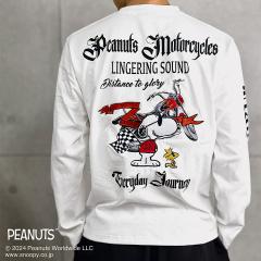 �X�k�[�s�[ SNOOPY T�V���c ���� �N���[�l�b�N �����S ����T �o�C�N mens �����Y(�z���C�g��) 451086