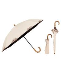 WPC. 最強の日傘 UVO(ウーボ)折りたたみ傘/2段 刺繍フラワー ベージュ《遮光率&UVカット率100%/UPF50+/遮熱/晴雨兼用》50CM レディース