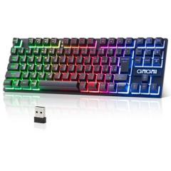 iClever ゲーミングキーボード テンキーレス 赤軸 メカニカル