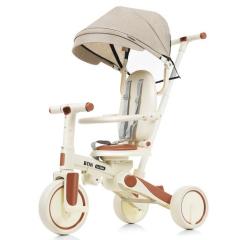三輪車 折りたたみ 手押し棒付き 4WAY キッズバイク 乗用玩具 二輪車
