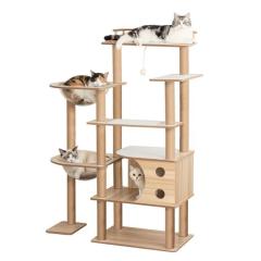 OYANTEN キャットタワー 木製 大型猫用 猫タワー 宇宙船 多頭飼い