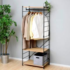 山善(YAMAZEN) ハンガーラック 木製 全体耐荷重100kg ハンガー・棚板高