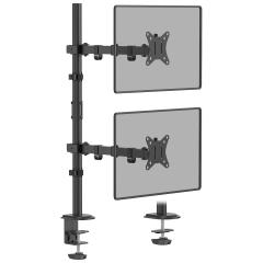 WORLDLIFT モニターアーム 縦 上下 2画面 デュアル ロングポール 水平