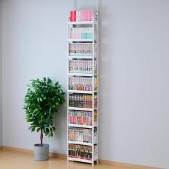 山善 本棚 (突っ張り) 大容量 スリム 全体耐荷重180？ 幅41×奥行15.5