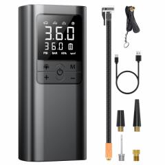 AAL 自転車 空気入れ 電動 電動空気入れ バイク 車 用 コードレス 6000mAh 大容量バッテリー 最大圧力150PSI 仏/英/米式バルブ対応 SOS/L